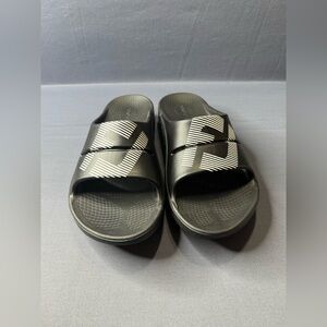 FJ X OOFOS MEN'S OOAHH SPORT SLIDE SANDAL - BLACK mens 10 women’s 12